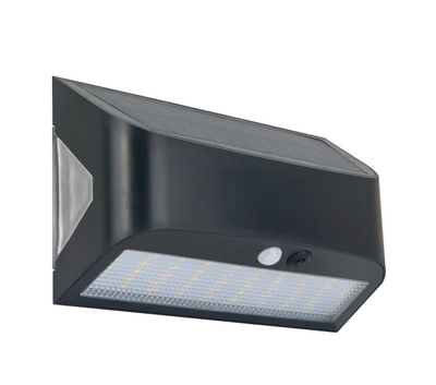 Luceco Prysm Decorative Outdoor Solar Wall Light with PIR Motion Sensor and USB Charging Port