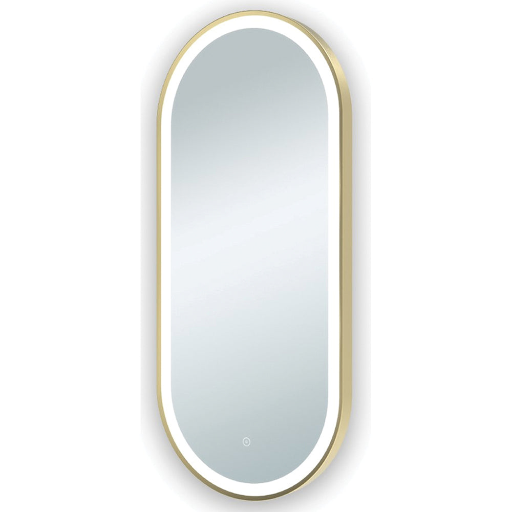 Florence 450x1000 Pill Shape Brushed Brass Mirror