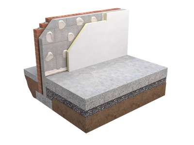 XT/TL Drylining Wall Insulation Fixed with Adhesive Dabs 2438x1200x37.5 (PB 12.5S)