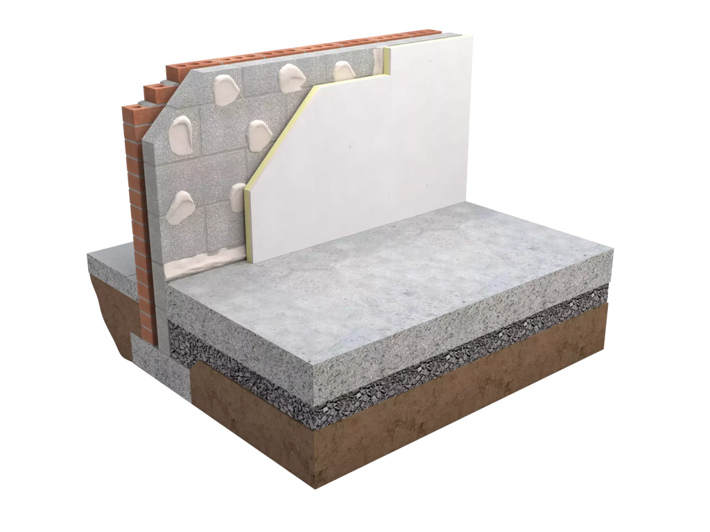 XT/TL Drylining Wall Insulation Fixed with Adhesive Dabs 2438x1200x62.5 (PB 12.5S)
