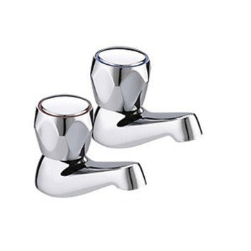 1/2" Crown Basin Taps Chrome Pair