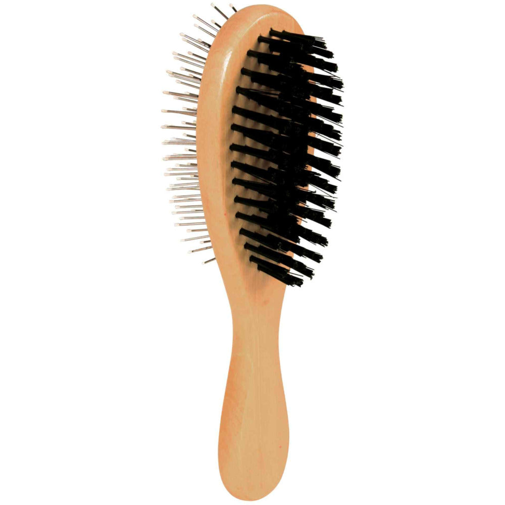 Trixie - 22cm Wooden Double Sided Oval Brush Med