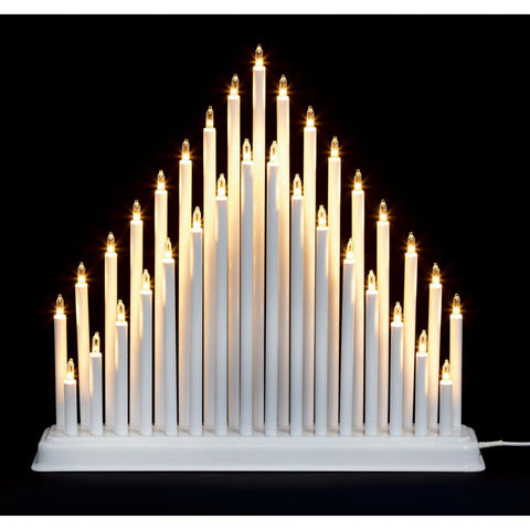 Modern 33 Light Candle Bridge Tower - White