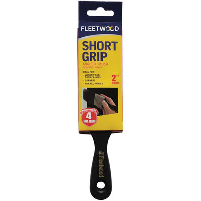 2\ Short Grip Angled Brush Black Plastic Handle