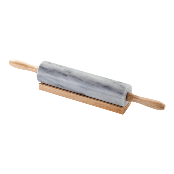 Marble, 47 x 6cm Rolling Pin, White