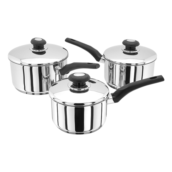 Essentials 3 Piece Saucepan Set