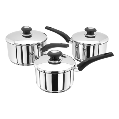 Essentials 3 Piece Saucepan Set