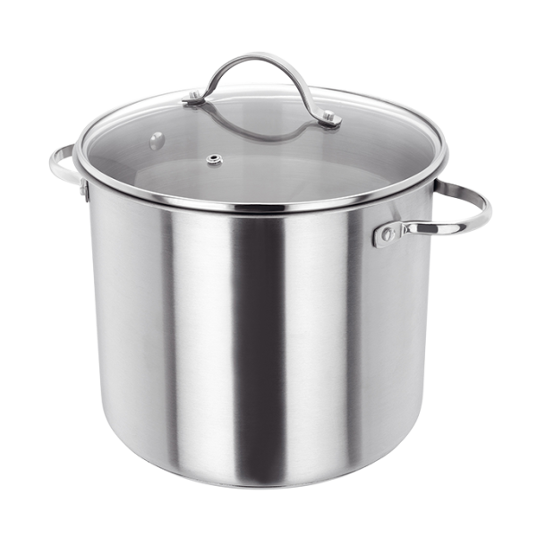 Essentials, 24cm Glass Lid Stockpot, 8.5L