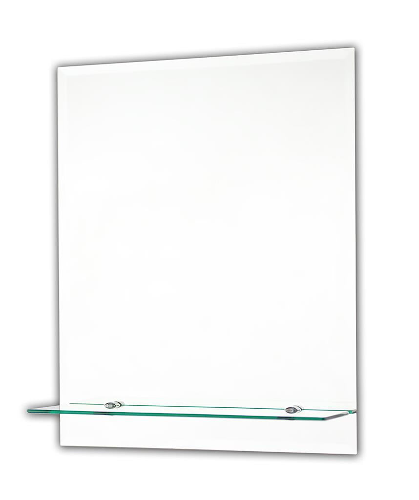 Tema Ensuite Bevelled Mirror 50x40 Rect W Shelf