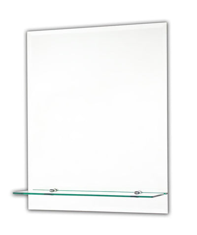 Tema Ensuite Bevelled Mirror 50x40 Rect W Shelf